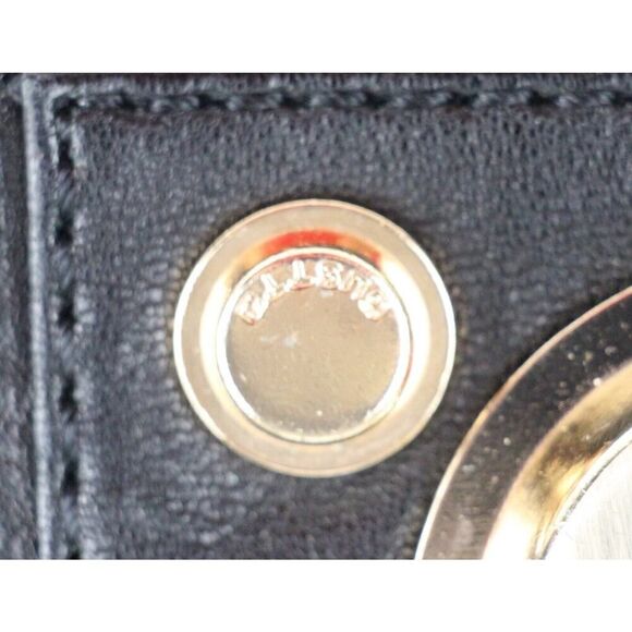 Gustto SOFT BLACK GENUINE LEATHER FLAP LOGO CLUTCH HANDBAG WALLET PURSE - Picture 2 of 16